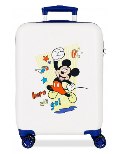 4771145 ABS SUITCASE 55CM 4W.  MICKEY HERE WE GO WHITE